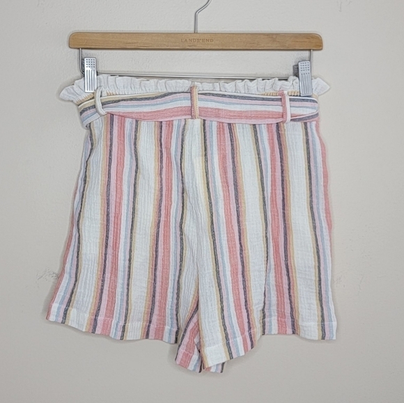 NWT Evereve Roan & Ryan | Beau Striped Tie Waist Shorts Pastel Size Small - Picture 2 of 4